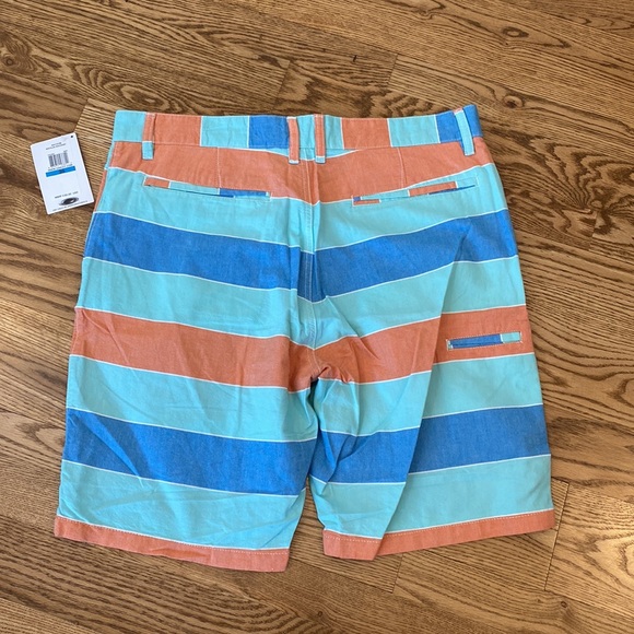 NWT Mens nostalgia walking shorts 100% cotton striped lightweight cerulean - Picture 5 of 8